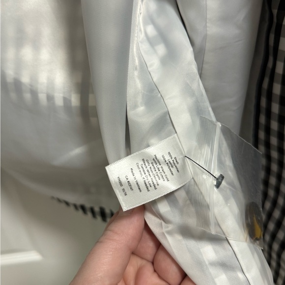 Talbots Black and White Gingham Raincoat - Picture 7 of 8